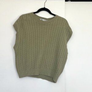 Zara Light Green Oversized Vest, size M
